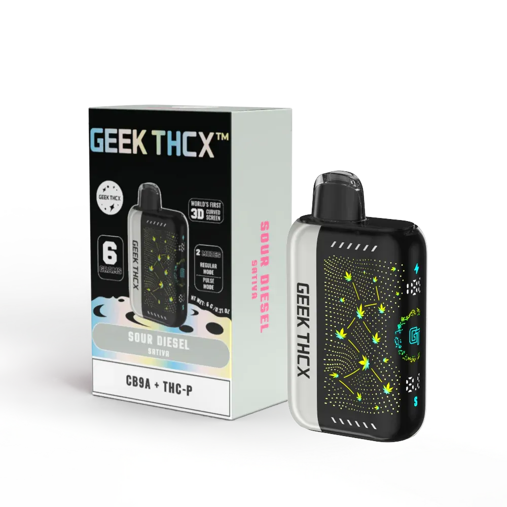 Geek THCX Pulse 6 Grams CB9A + THC-P Curve Screen Disposable Vape Sour Diesel