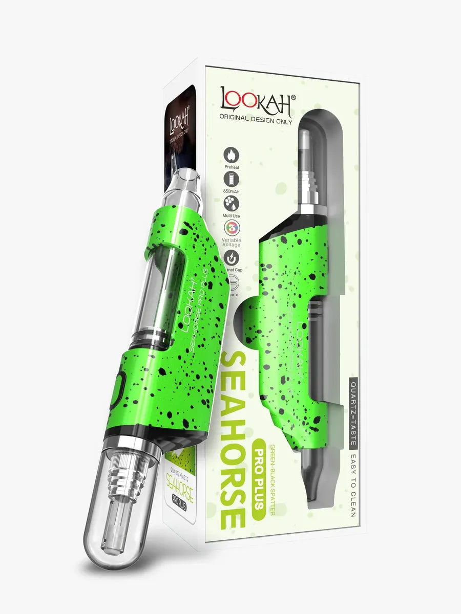 Lookah_Seahorse_Pro_Plus_Dab_Pen_Battery_-_Neon_Green_Spatter
