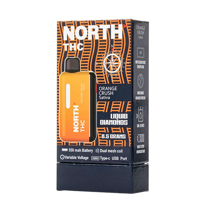 North THC Liquid Diamonds Disposable Vape 8.5G Orange Crush Sativa